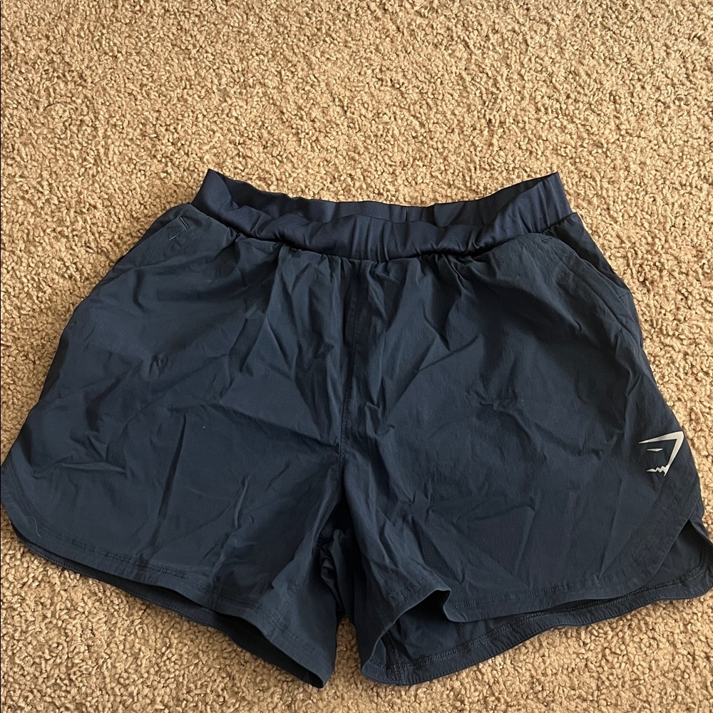 Mens Gym Shark Navy Athletic Shorts